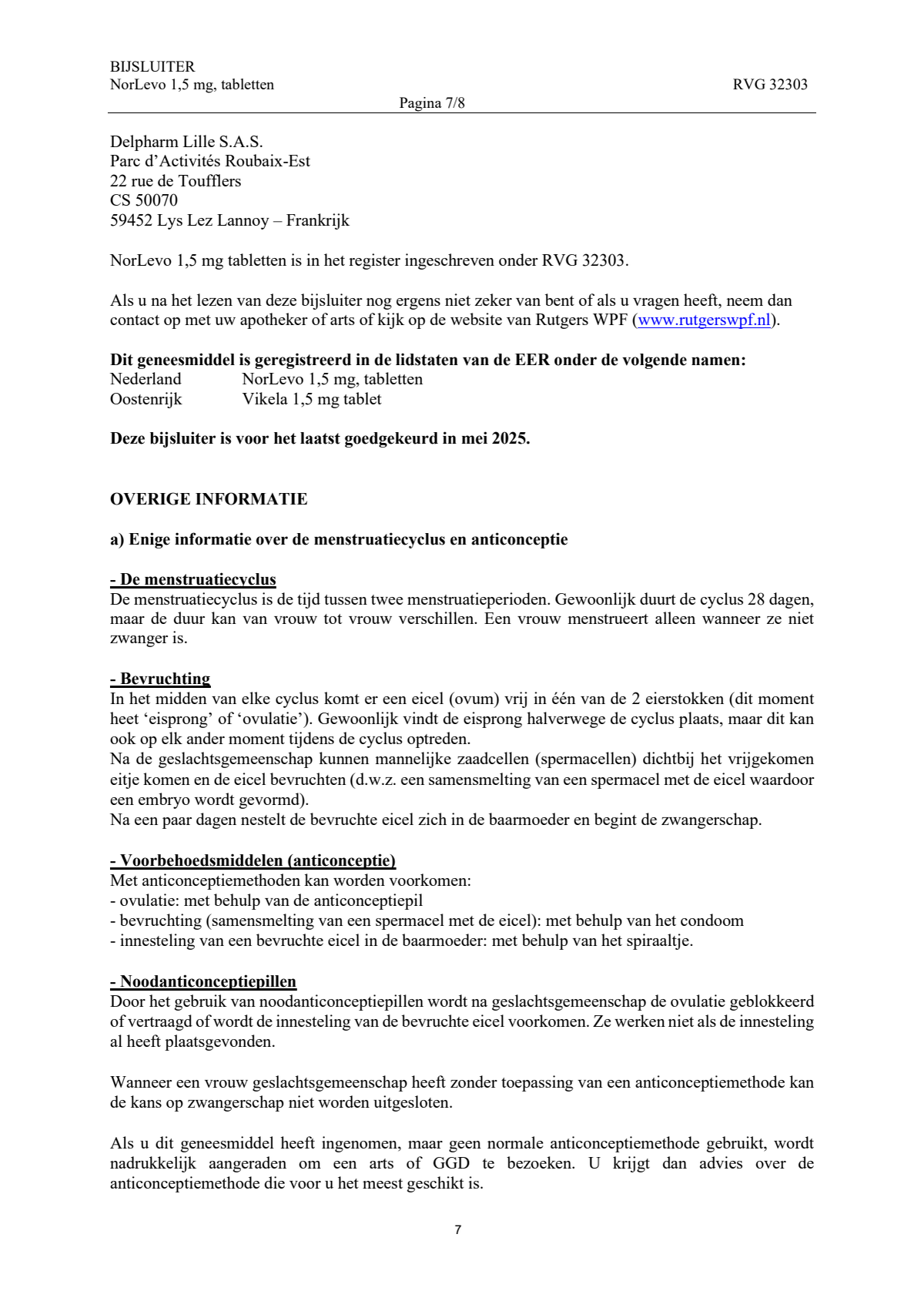 Morning After Pil 1,5 mg afbeelding van document #7, leaflet