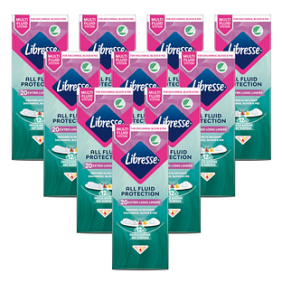 Libresse All Fluid Protection Extra Long Inlegkruisjes Multiverpakking 10x20ST