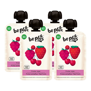 Be Plus Knijpfruit Red Fruits Multiverpakking 4x100GR