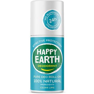 Happy Earth 100% Natural Deo Roll-On Cedar Lime 75ML
