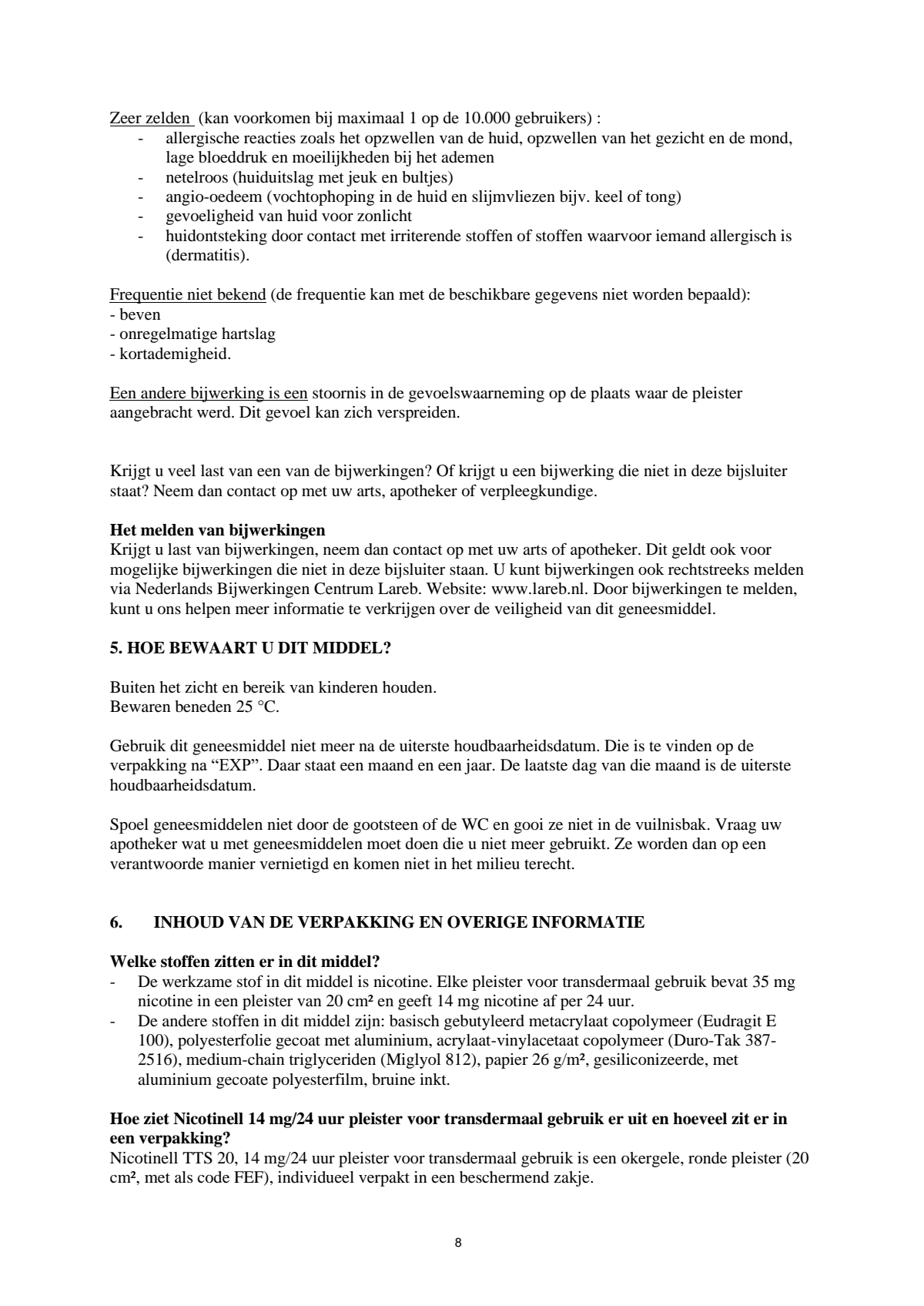 Pleisters 14 mg - voor stoppen met roken afbeelding van document #8, leaflet