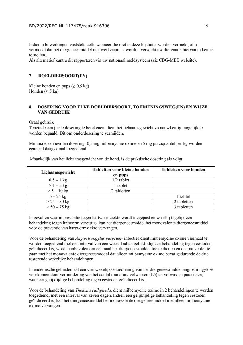Milquestra Ontwormingsmiddel Honden 0.5 - 10KG afbeelding van document #19, leaflet