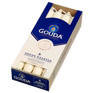 Gouda Kroonkaarsen Ivoor 240/24 8ST