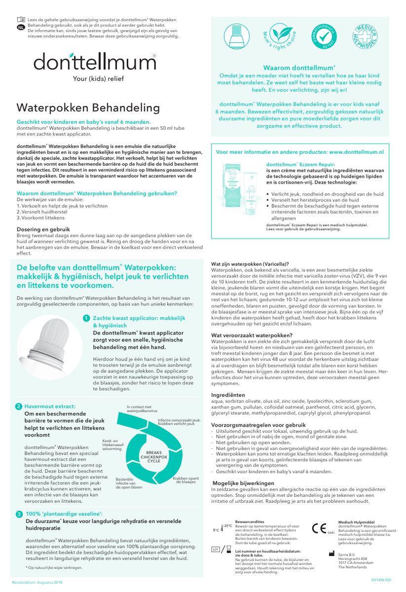 Waterpokken Behandeling afbeelding van document #1, instructions