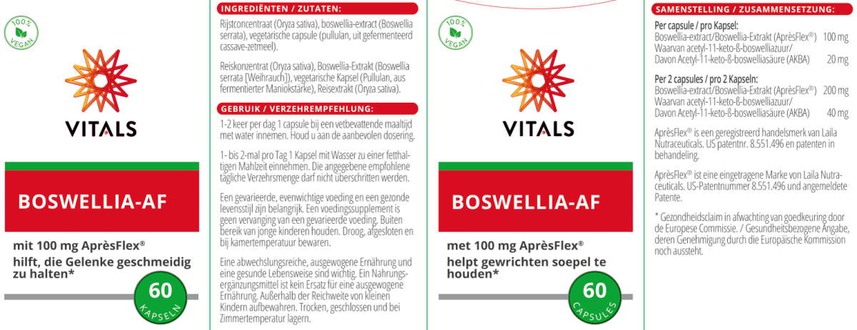 Boswellia-AF Capsules afbeelding van document #1, label