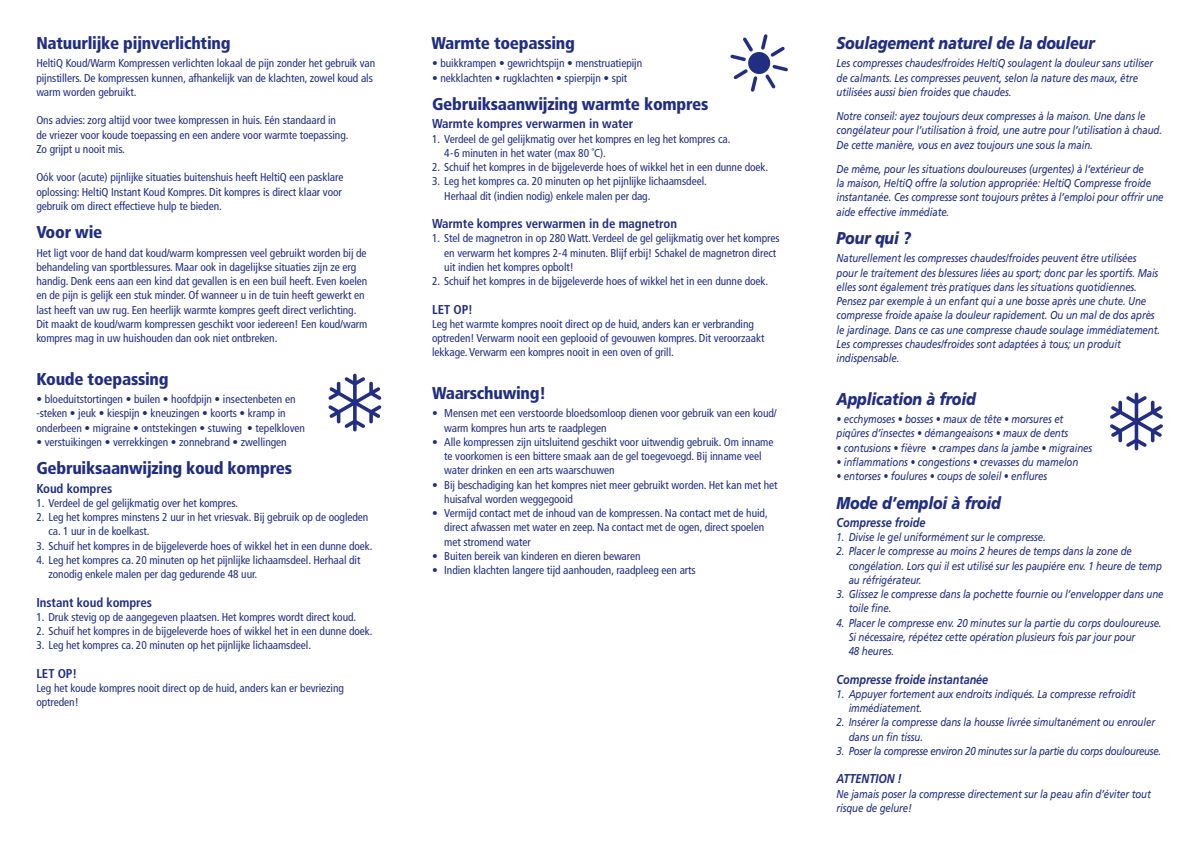 Koud/Warm Kompres Small afbeelding van document #2, instructions