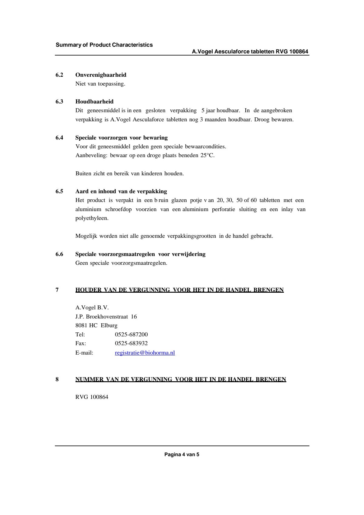 Aesculaforce Tabletten afbeelding van document #4, leaflet