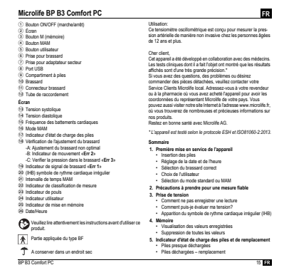 Microlife BP Bloeddrukmeter B3 Comfort PC afbeelding van document #17, instructions