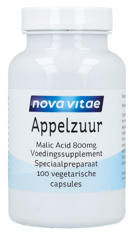 Nova Vitae Appelzuur Malic Acid 800 Capsules 100st afbeelding