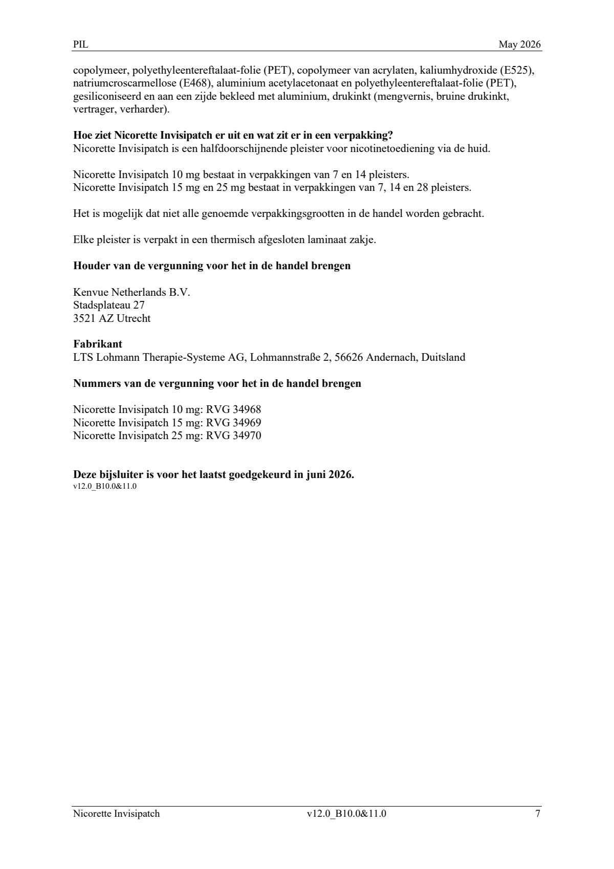 Invisi 15 mg Nicotine Pleister afbeelding van document #7, leaflet