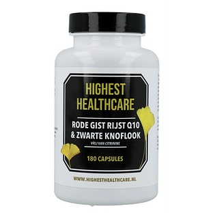Highest Healthcare Rode Rijst Q10 & Zwarte Knoflook Capsules 180CP