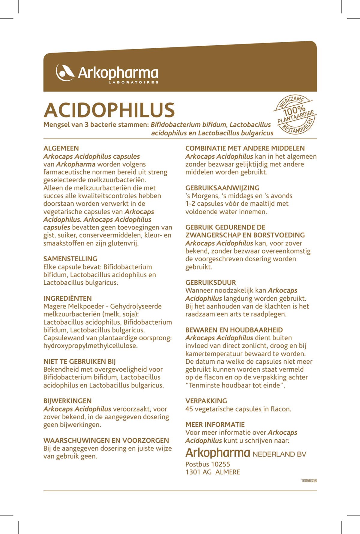 Acidophilus Complex Capsules afbeelding van document #1, instructions