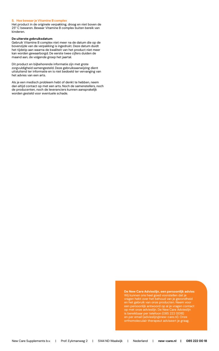 Vitamine B Complex Tabletten afbeelding van document #2, instructions