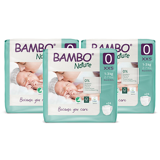 Bambo Nature Luiers Maat 0 XXS Multiverpakking 3x24ST