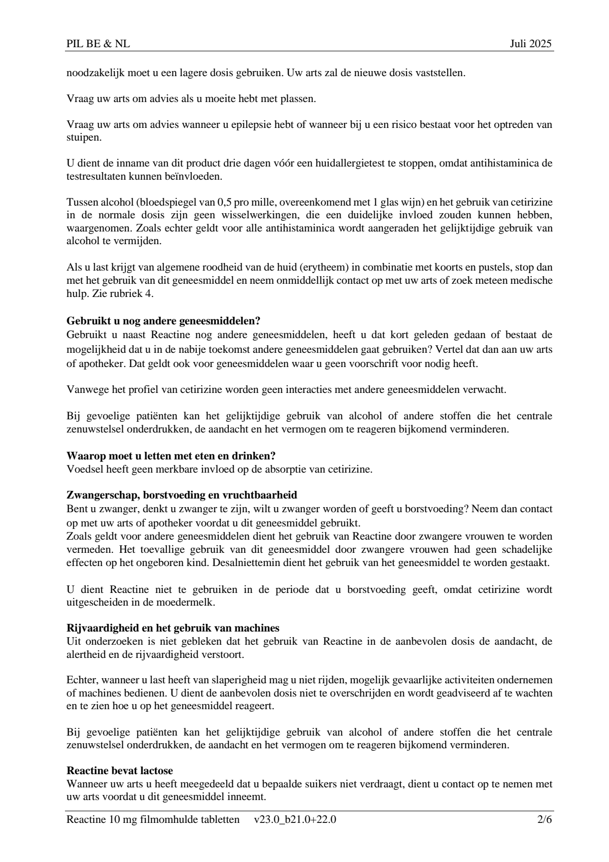 Cetirizine 10mg Tabletten afbeelding van document #2, leaflet