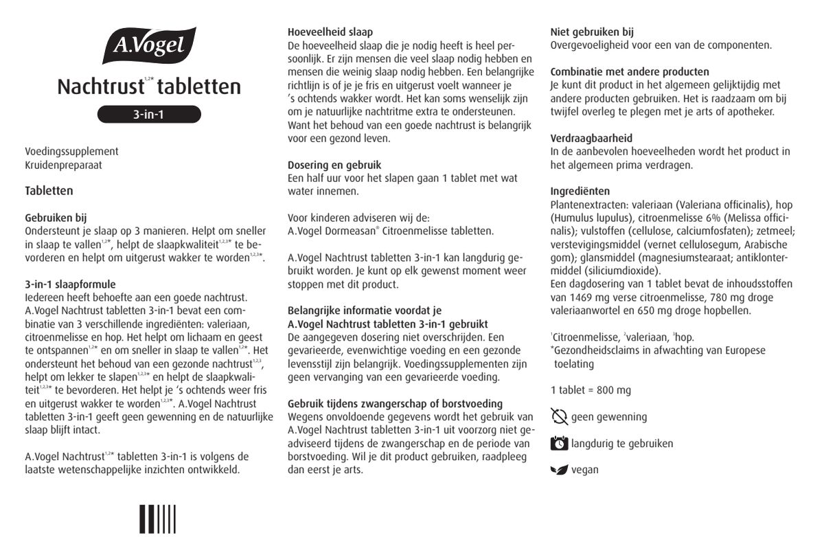Nachtrust¹,²*  3-in-1 Tabletten afbeelding van document #1, instructions