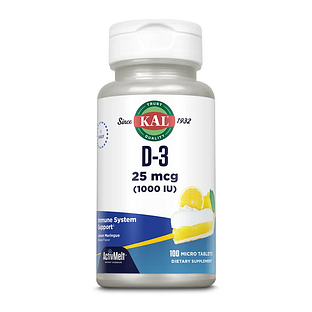 Kal Vit D-3 25mcg Smelttabletten 100TB