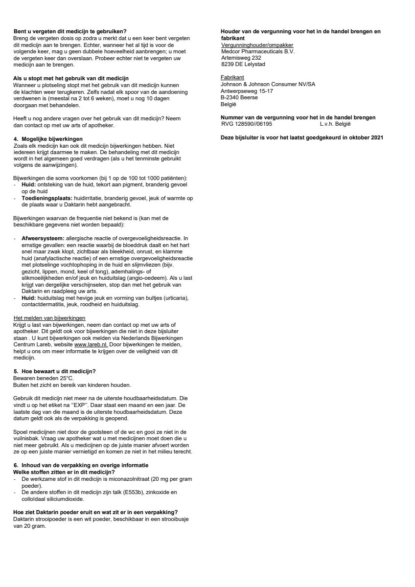 20mg Miconazol Crème (30GR) en Strooipoeder afbeelding van document #2, leaflet