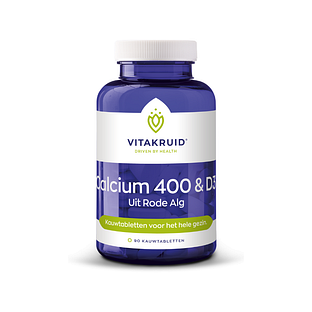 Vitakruid Calcium 400 & D3 uit Rode Alg Kauwtabletten 90KTB