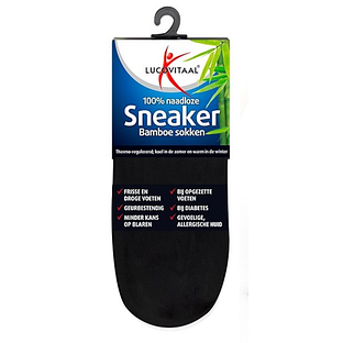 Lucovitaal Sneaker Bamboesokken Zwart Maat 43-46 1PR