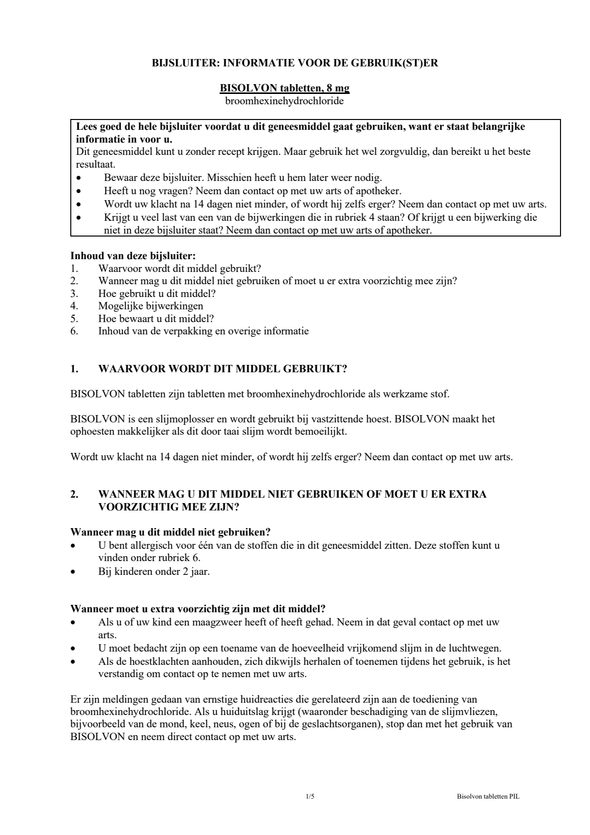 8mg Tabletten afbeelding van document #1, leaflet