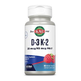 Kal D-3 K-2 25mcg/45mcg Smelttabletten 60TB Kal D-3 K-2 25mcg/45mcg Smelttabletten 60TB