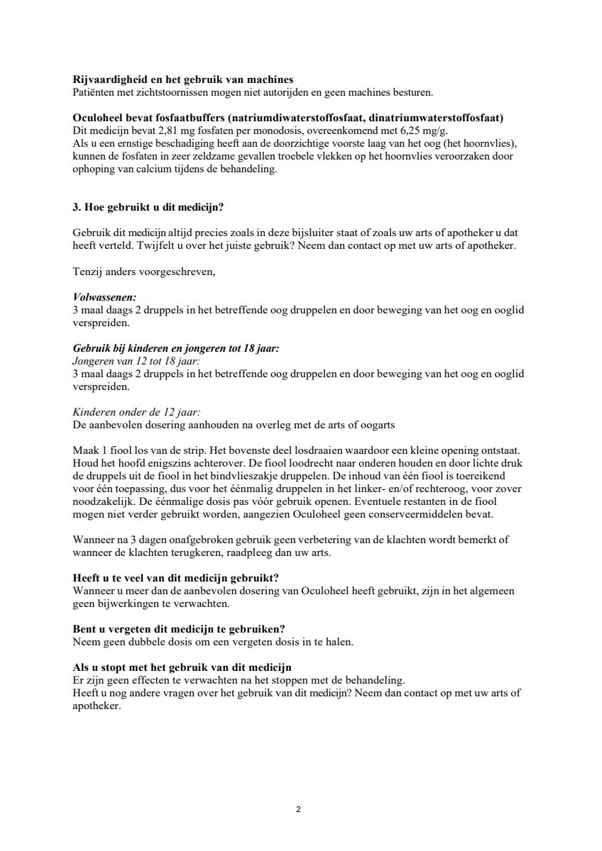 Oculoheel Oogdruppels afbeelding van document #2, leaflet