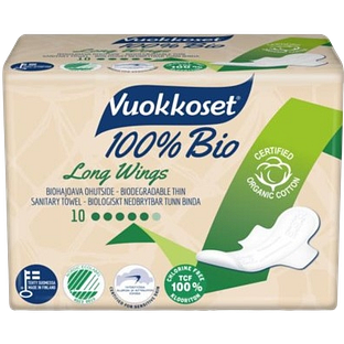 Vuokkoset Maandverband Long Wings Bio 10ST