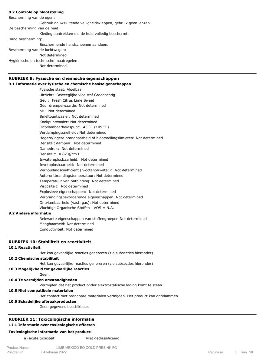 Essentiële Olie Limoen afbeelding van document #5, label