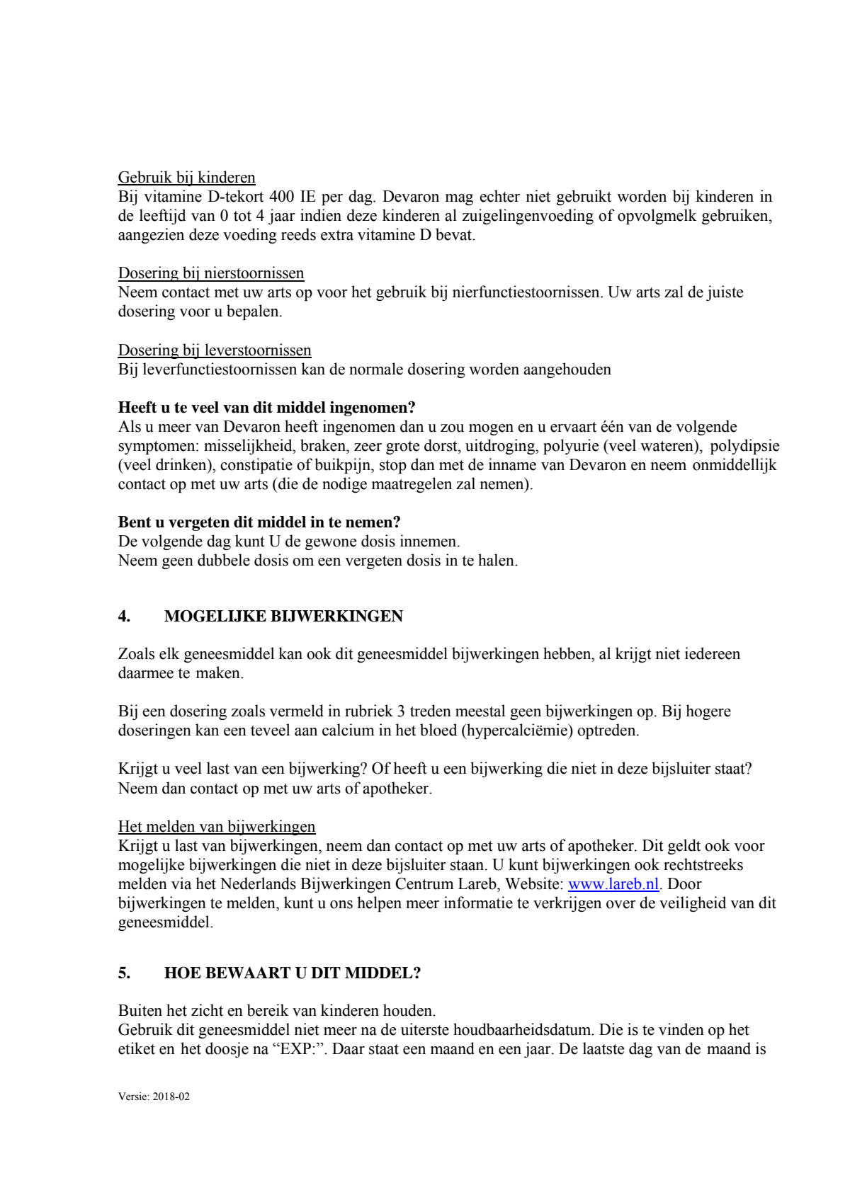 Vitamine D Tabletten afbeelding van document #4, leaflet