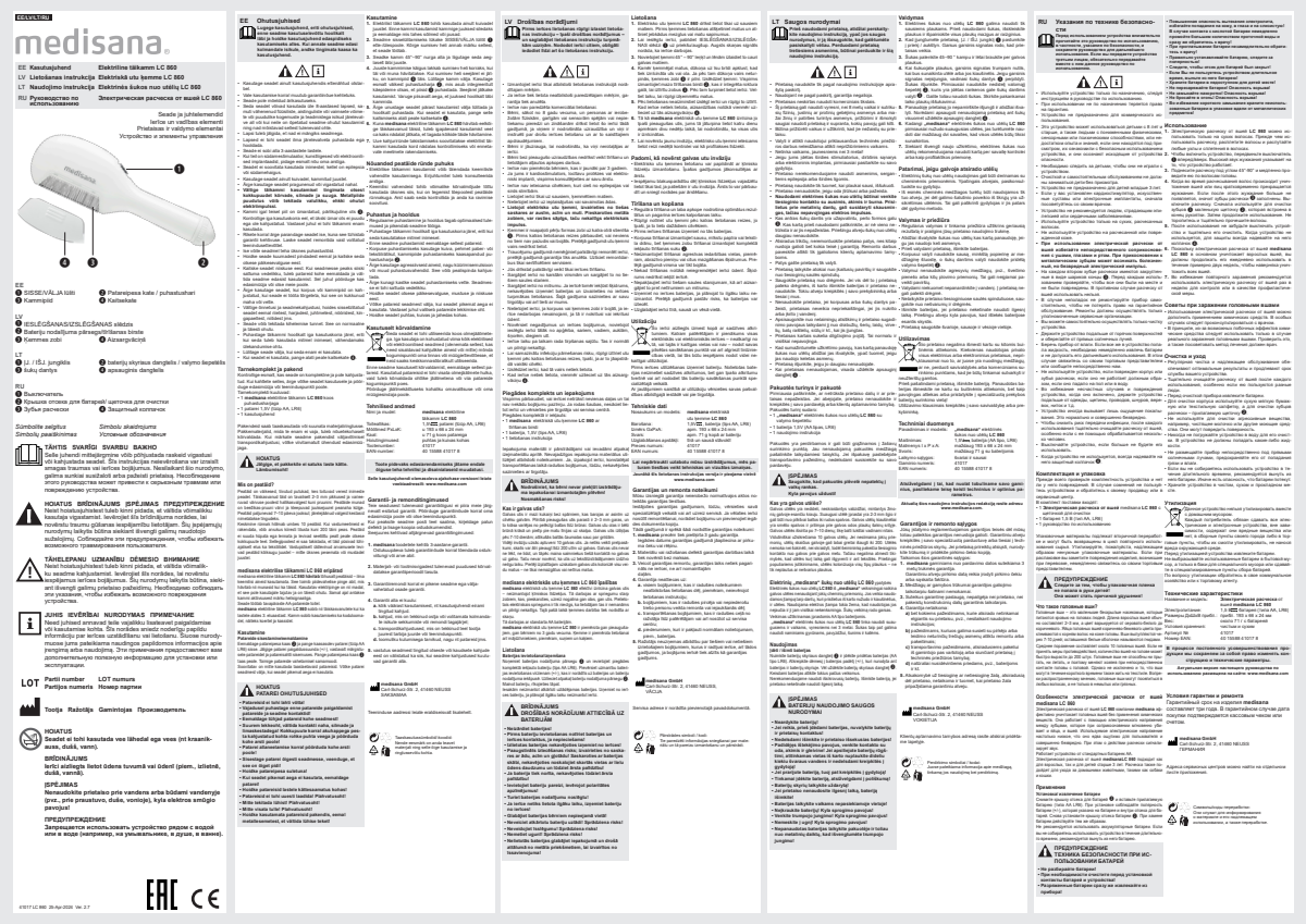 Elektrische Luizenkam LC 860 afbeelding van document #6, instructions