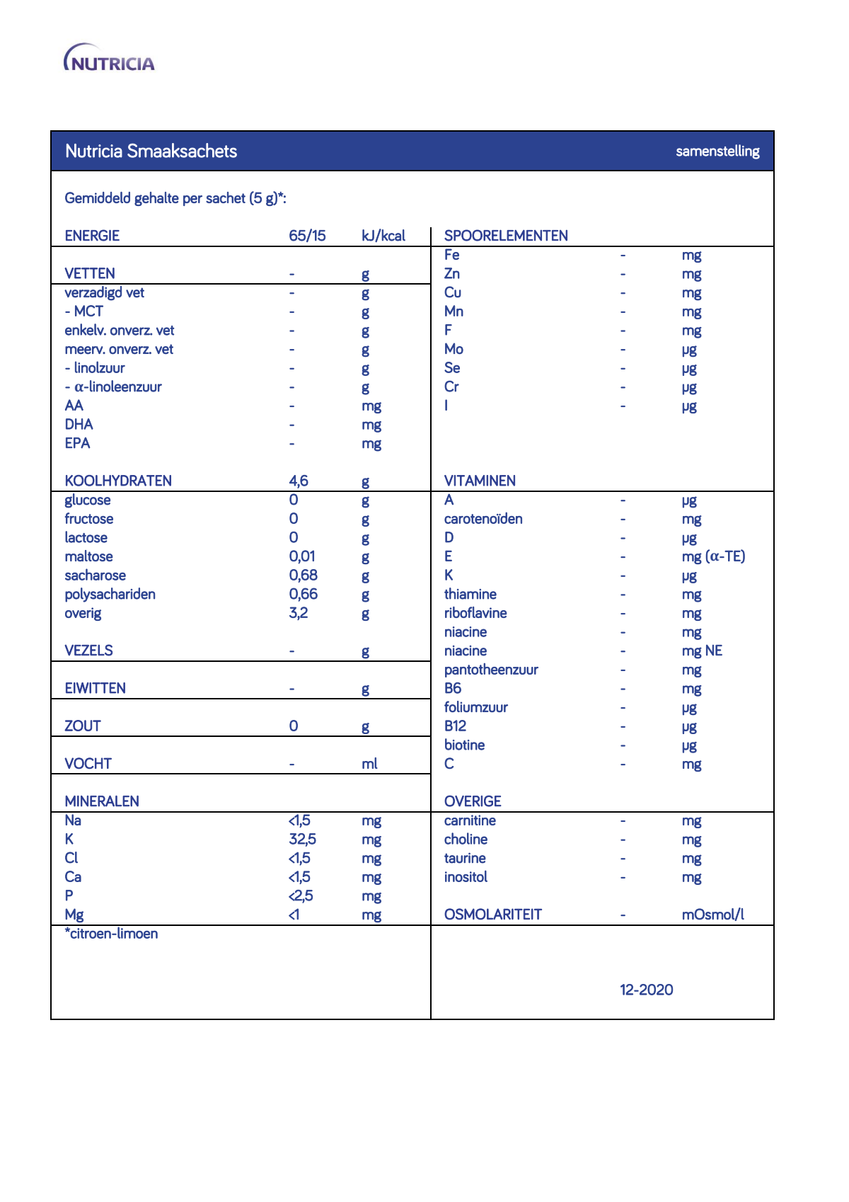 Smaaksachets Citroen-Limoen afbeelding van document #1, info_folder