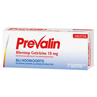 Prevalin Allerstop Cetirzine 10mg Hooikoorts Tabletten 7TB