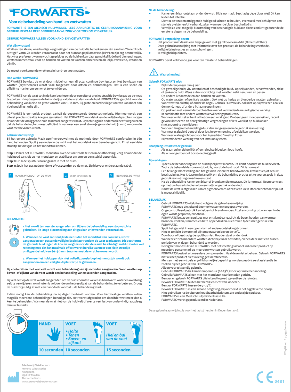 Wrattenverwijderaar Precission Freeze Spray afbeelding van document #1, instructions