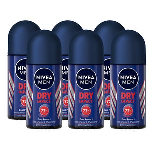 Nivea Men Dry Impact Roll-on Voordeelverpakking 6x50ML