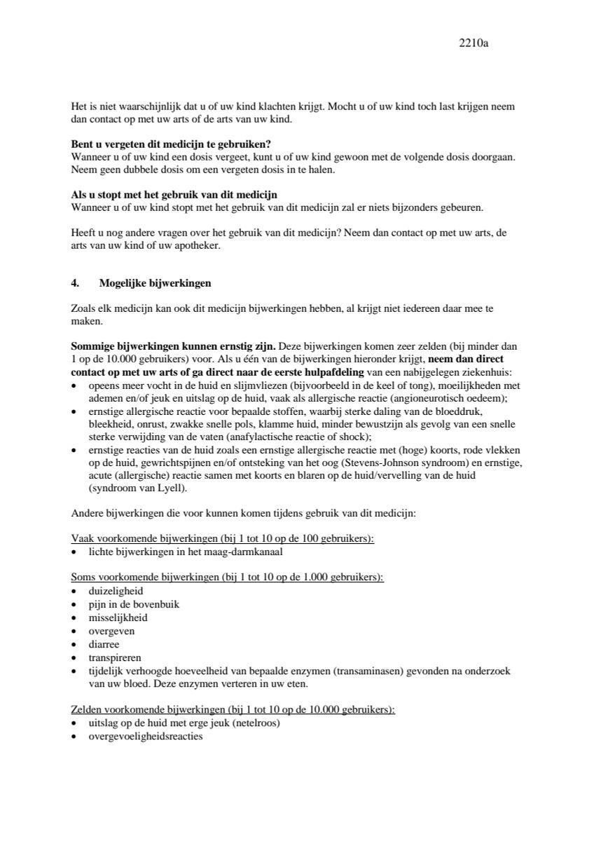 Hoestdrank Broomhexine HCI 8mg/5ml Suikervrij afbeelding van document #4, leaflet