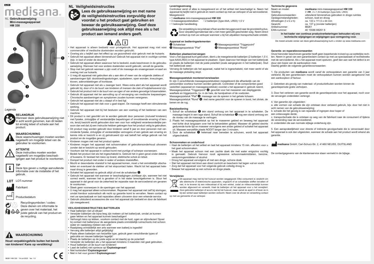 HM 330 Mini Hand Massage afbeelding van document #3, instructions