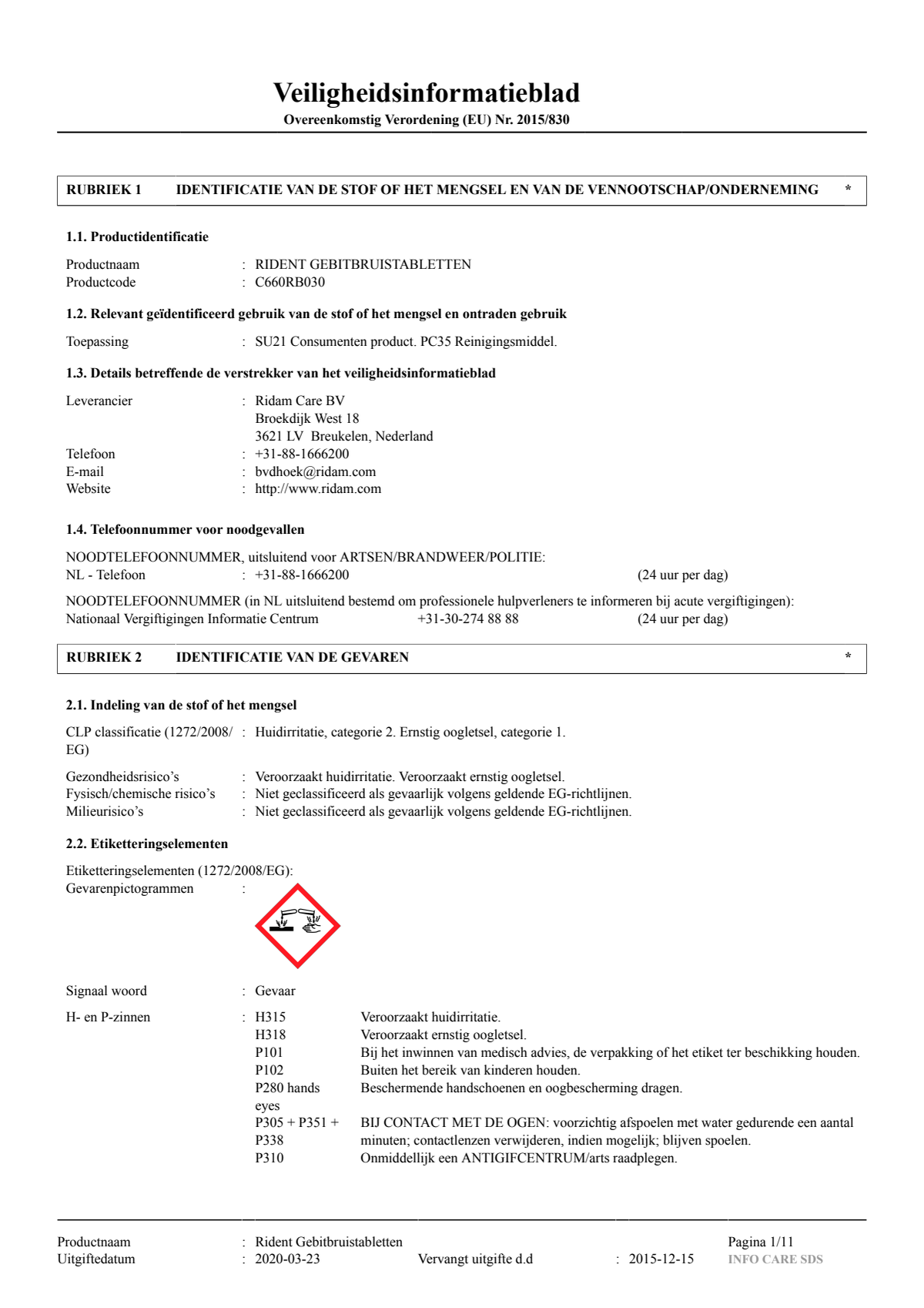 Gebitsbruistabletten Regular afbeelding van document #1, instructions