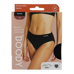 Boody Menstruatieondergoed Bikinislip Zwart Normaal/Hevig Maat S 1ST