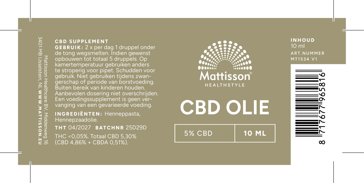 CBD Olie 5% afbeelding van document #1, label