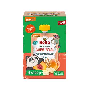 Holle Knijpfruit Panda Peach Multipack Bio 4ST