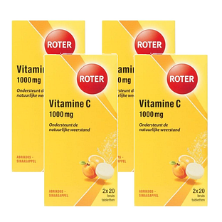 Roter Vitamine C 1000mg Bruistabletten Multiverpakking 4x40ST Roter Vitamine C 1000mg Bruistabletten Multiverpakking 4x40ST