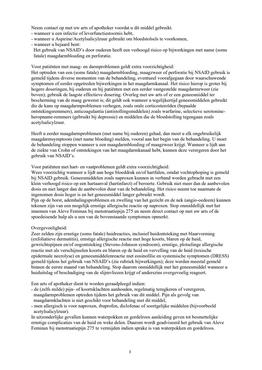 Feminax bij Menstruatiepijn Tabletten afbeelding van document #3, leaflet