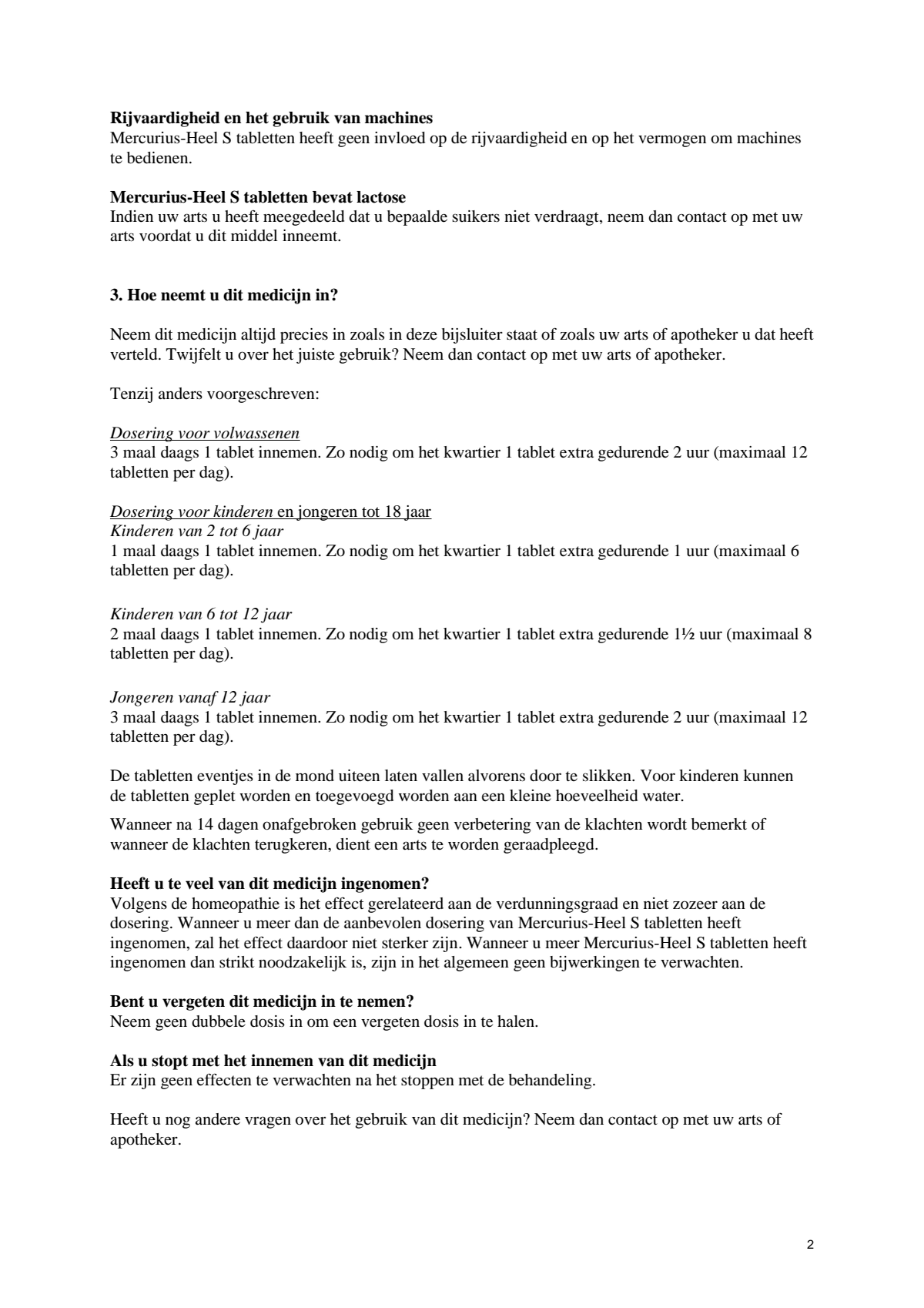 Mercurius S Tabletten afbeelding van document #2, leaflet