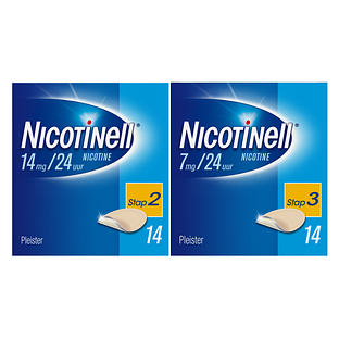 Nicotinell Pleisters Combi voor matige/ lichte roker - 14 mg + 7 mg - 2 Stuks