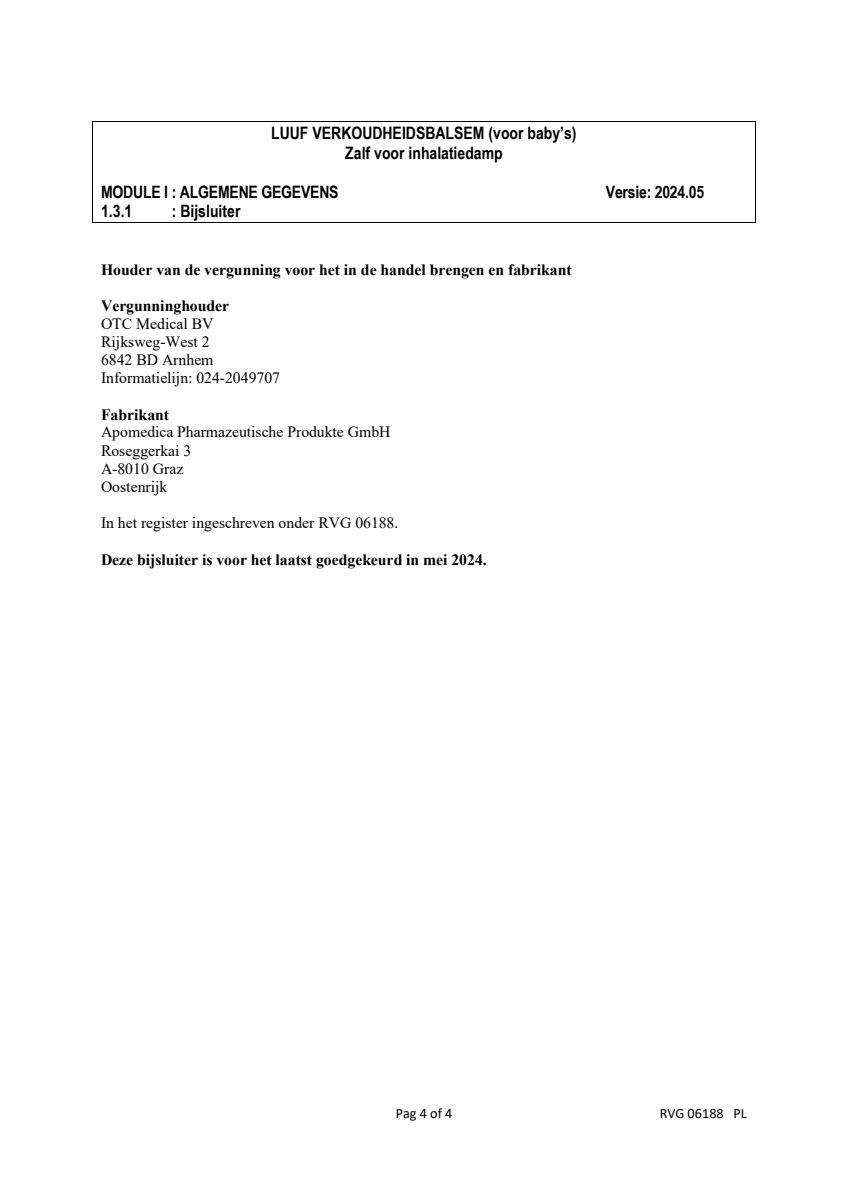 Verkoudheids Balsem Baby Oranje afbeelding van document #4, leaflet