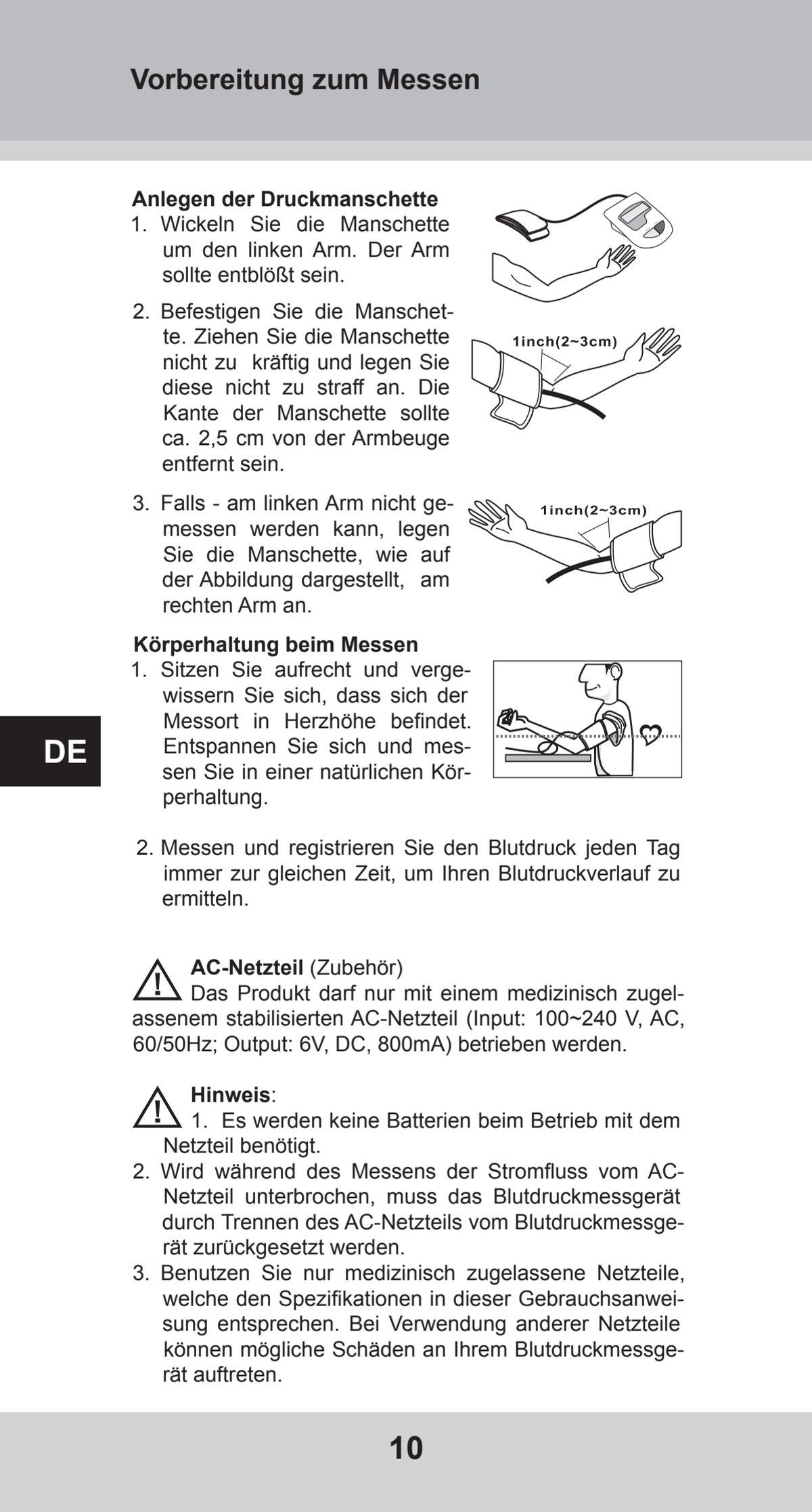 Bovenarm Bloeddrukmeter Desktop afbeelding van document #10, instructions