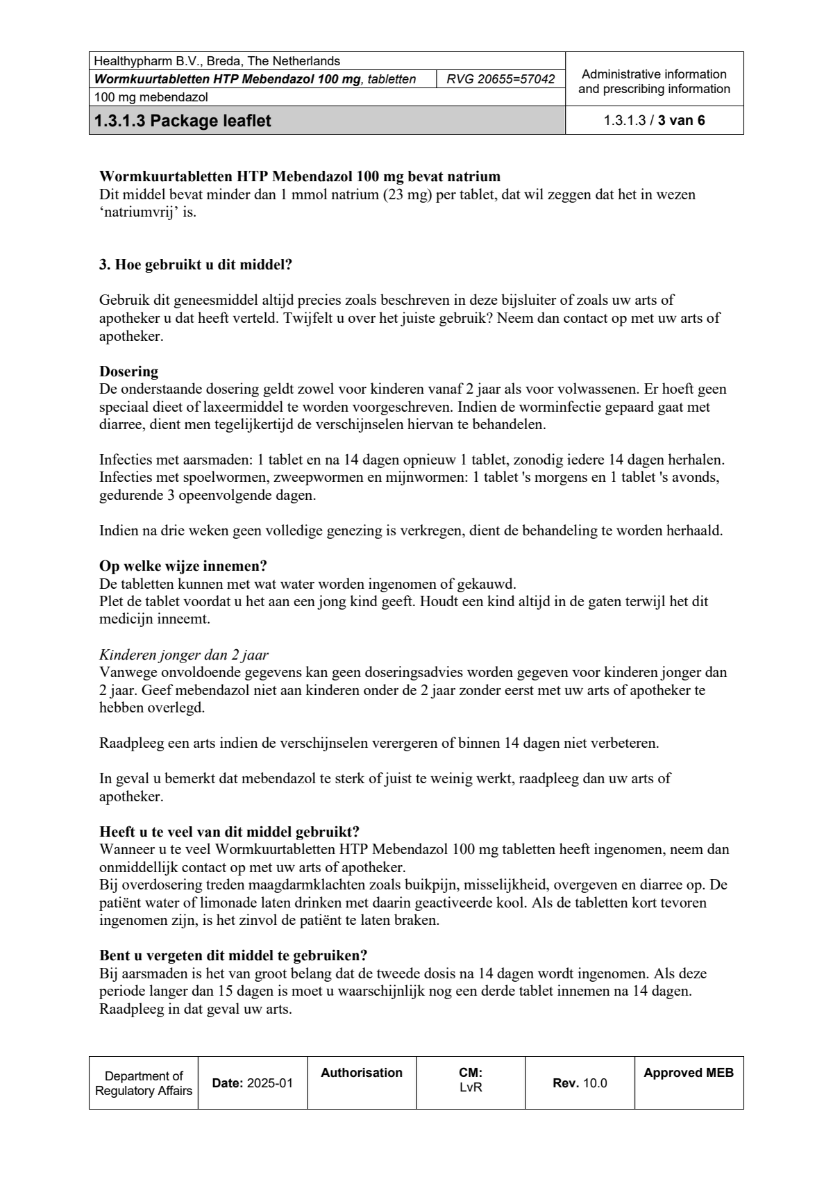 Mebendazol Wormkuurtabletten afbeelding van document #3, leaflet