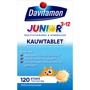 Davitamon Junior 3+ Kauwtablet Vitamines Multivrucht 120KTB