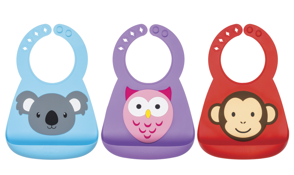 Nuby 3D Silicone Slabbetje met Dierendesigns afbeelding